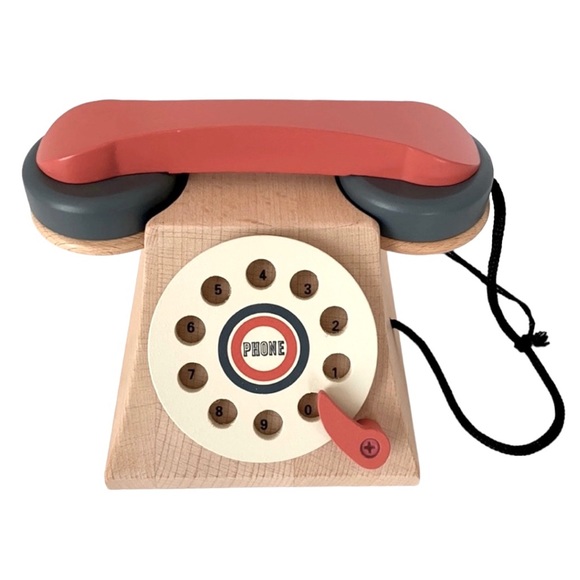 Hearth & Hand Wood Toy Rotary Phone - Picture 1 of 11